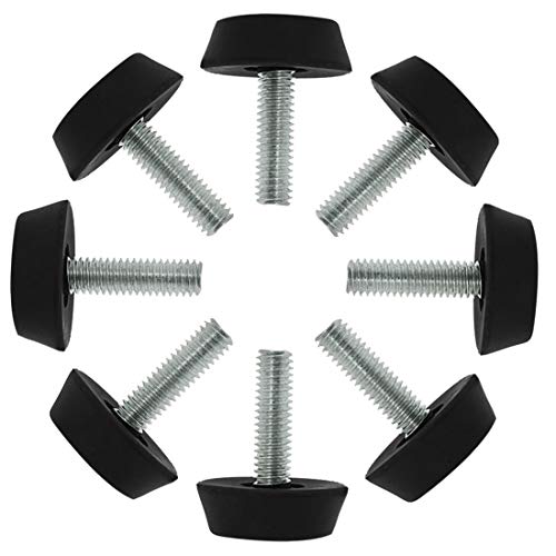 uxcell M6 x 20 x 25mm Furniture Glide Leveling Feet Adjustable Leveler Floor Protector for Table Desk Leg 8 Pack