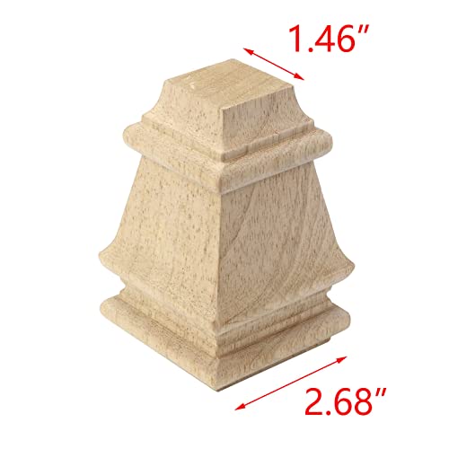 T Tulead 120mm/4.72" Unfinished Wooden Cabinet Feet Pack of 4 - size: 4.72" × 3.15"