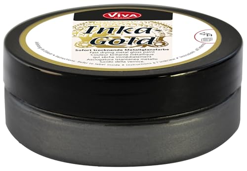 Viva Decor Inka Gold Gilding Wax2.3 oz (Graphite) - Easily Applicable Wax-Based Metallic Polishing Paste. Quick-Drying Metal Shine, High Gloss Effects for DIY. Decor Paste for Wood, Clay & Terracotta - color: Graphite