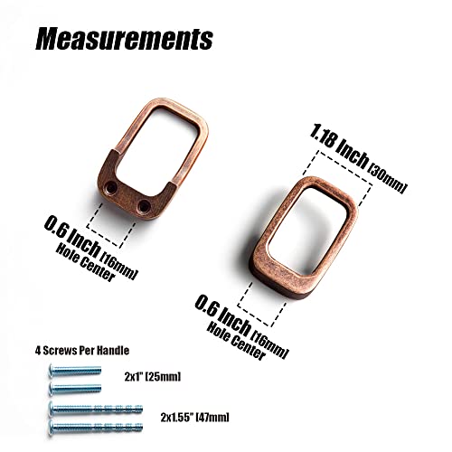Goo-Ki Antique Copper Cabinet Pulls with 0.6'' (16MM) Hole Centers,Retro Zinc Alloy Drawer Pulls for Drawer,Wardrobe,Cupboard,6 Pack… - color: Antique Copper, size: 0.6'' HOLE CENTERS