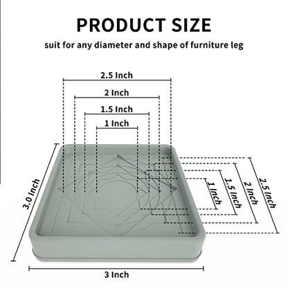 Yelanon Non Slip Furniture Pads for Hardwood Floors - 8 Pcs 3" - color: 8pcs3"square Gray Star