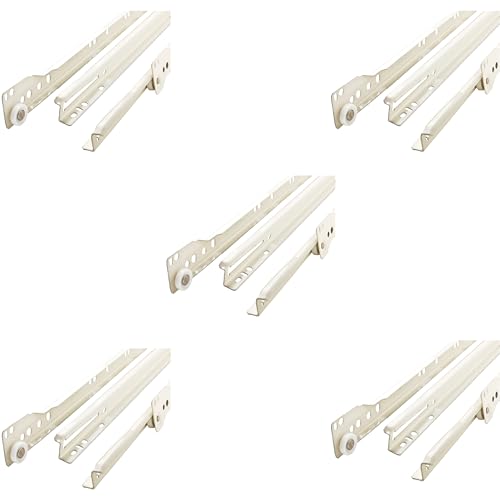 Franklin Brass Self-Closing 18' Drawer Slides Bottom Mount, 5-Pairs (10-Pieces) Cabinet, 50lb Capacity White Kitchen Hardware D68818K-W-B - size: 18 Inch