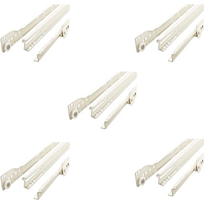 Franklin Brass Self-Closing 18' Drawer Slides Bottom Mount, 5-Pairs (10-Pieces) Cabinet, 50lb Capacity White Kitchen Hardware D68818K-W-B - size: 18 Inch
