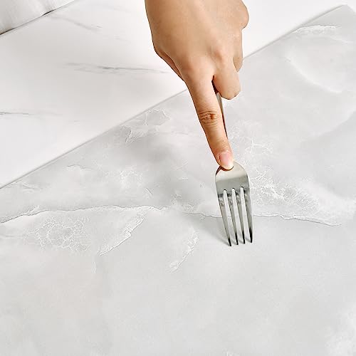 Haimin 3D Wall Panels Peel and Stick Marble Tile Look 10 Pack Waterproof - color: Light Gray-MNH