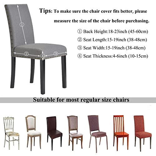 HZDHCLH Dining Chair Covers Set of 4 Stretch Chair Slipcovers Washable - color: Brown, size: 4 PCS