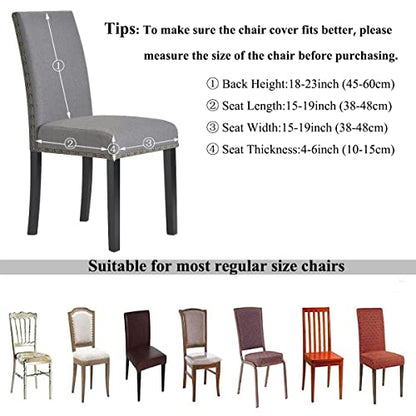 HZDHCLH Dining Chair Covers Set of 4 Stretch Chair Slipcovers Washable - color: Brown, size: 4 PCS