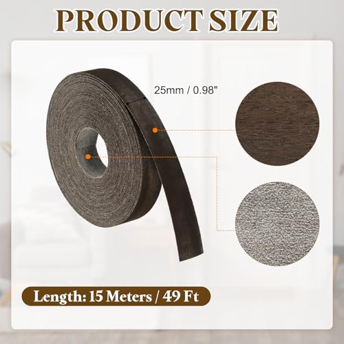 uxcell 1 Inch x 49ft Wood Veneer Edge Banding Pre-Glued Flexible Strips - size: 1 Inch x 49ft