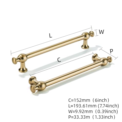 khtumeware 5-Pack 6-Inch(152mm) Champagne Bronze Cabinet Pulls - color: Champagne Bronze, size: 6"(152mm) Hole Center