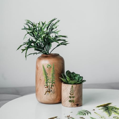 GLOBLELAND 3 Sheets Ferns Furniture Transfer 5.9x11.8inch Plants Leaves Rub on Transfer Butterfly Self-Adhesive Wall Art Decals for Bedroom Living Room Desk Table Decoration - style: Fern