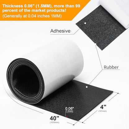 CHUNZEXI Non-Slip Furniture Pads, 4 x 40 Inch Sticky Rubber Sheet - size: 4x40 inch 1 Rectangular