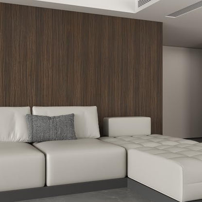 Walnut Wood Grain Contact Paper Peel and Stick Self Adhesive Wallpaper Dark Brown Wood Contact Paper for Furniture Countertops Bubble Free Design Thick Removable Waterproof Top Vinyl Wrap 48''x197'' - color: Walnut Brown, size: 48" x 197"