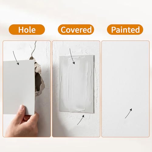 Vinyl Siding Repair Kit 12Pcs Vinyl Siding Patch, 6.3X4.75Inch Self-Adhesive Vinyls Fence Repair Kit PVC Tape Cover Any Cracks Holes Blemishes on Vinyls Sidings Fence Tools Home Skirting