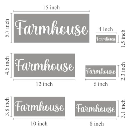 Large Farmhouse Stencils for Painting - 6 Pack Farmhouse Stencil Templates for Painting on Wood, Reusable Letter Stencils for Chalkboard Wood Crafts Signs & Home Front Door Mat Decorations - style: Farmhouse