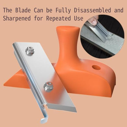 SHIAWASENA 3-in-1 Edge Banding Trimmer & Manual Edge Cutter for PVC/ABS/Wood Veneer, Ergonomic Handle, R1.5/R2 Chamfer Straight/Curved/Chamfered Edges, with Blade Protector & Storage Bag