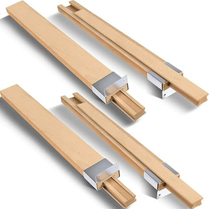 Maitys 4 Pcs Wooden Drawer Slide, 14 Inch Wood Bottom Mount Guide Track - size: 14 Inch
