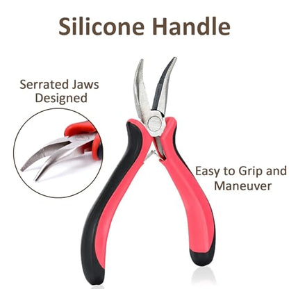 Hair Extension Tools Kit,500 Ring Beads,Pliers,Threader,Crochet Hook - color: Threader