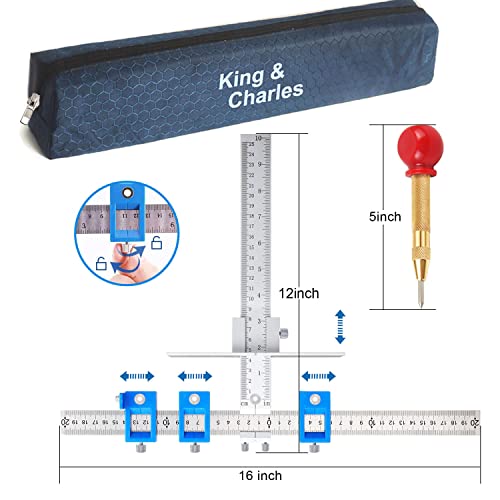 King&Charles Metal Cabinet Hardware Jig & Auto Center Punch Set - style: PRO-Metal