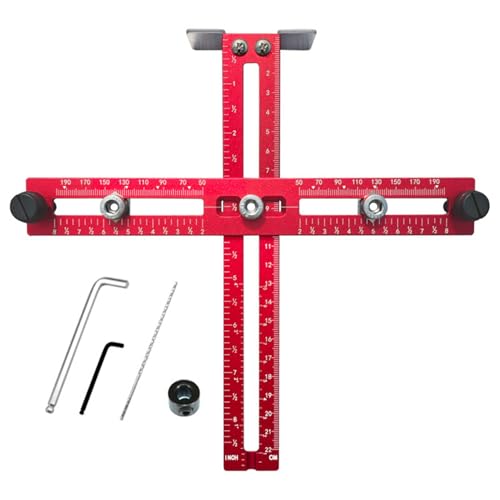 Buachois Cabinet Hardware Jig,Adjustable Cabinet Template Tool for Knobs,Handles and Pulls,Punch Locator Drill Guide,Precise Woodworking Drill Guide for Drawer Cabinet Installation