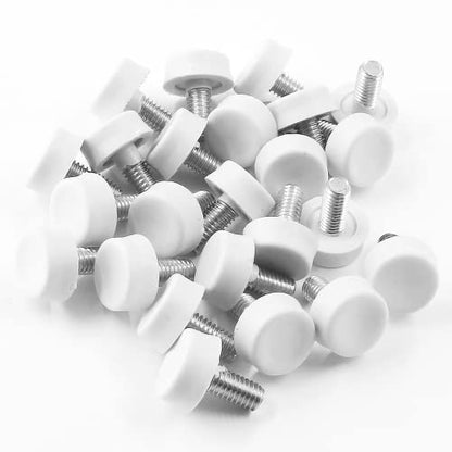 Biaungdo Adjustable Furniture Levelers, M6x15 mm, White, 24 Pcs - color: White