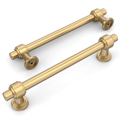Amerdeco 10 Pack Champagne Bronze Cabinet Pulls 5 Inch(128mm) Hole Center Drawer Pulls Cabinet Hardware Kitchen Cabinet Handles for Bathroom Dresser Pulls ZH0069 - color: Champagne Bronze, size: 5" Hole Center