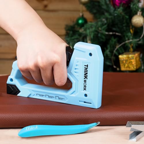 THINKWORK Light Duty Staple Gun - Upholstery Staple Gun for Wood - color: Blue