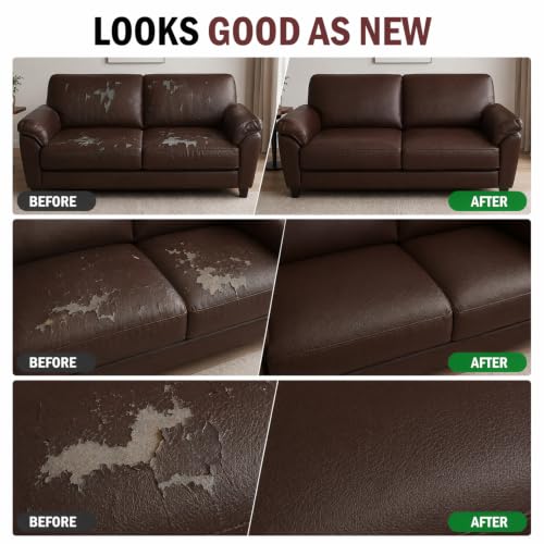 Leather Repair Patch, 24 x 54 Inch, Self Adhesive Leather Repair Tape, Leather Repair Kit, Vinyl Repair Tape, for Couches, Car Seats, Chairs, Furniture (Reddish Brown) - color: Reddish Brown