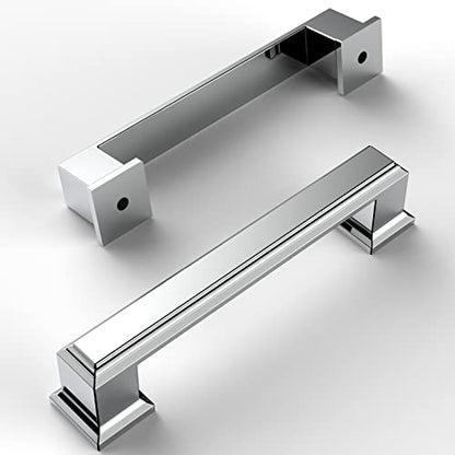 Amerdeco 10 Pack Polished Chrome Cabinet Hardware - 3-3/4" - color: Polished Chrome, size: 3.75" hole center, style: 10 Pack