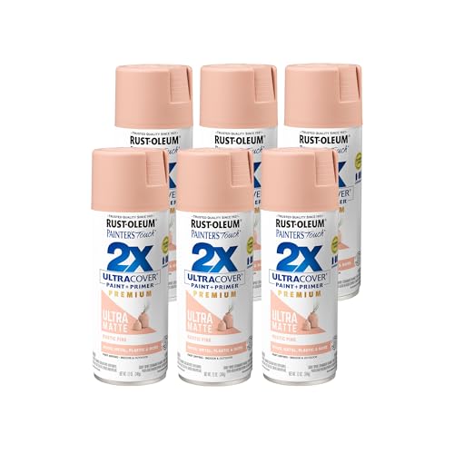 Rust-Oleum Painter's Touch 2X Ultra Cover Spray Paint, Rustic Pink - color: Ultra Matte Rustic Pink, size: 12 Ounce (Pack of 6)