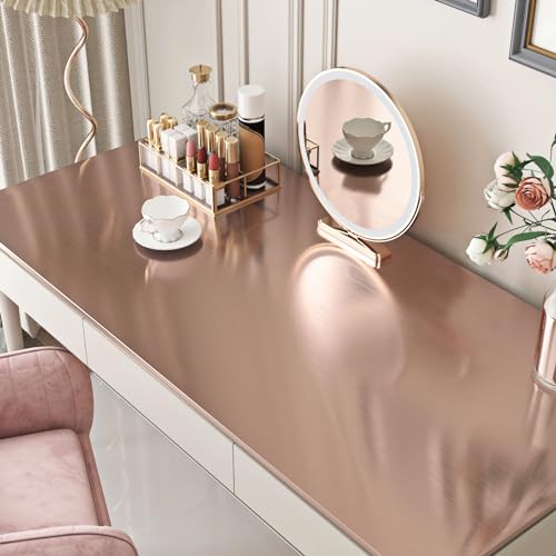 Livelynine 15.8x394 Metallic Wallpaper Peel and Stick Desk Wrap Champagne Pink Contact Paper for Desk Countertops Dorm Teacher Fridge Locker Wall Paper Waterproof Renter Friendly Counter Top Covers - size: 15.8" x 394"