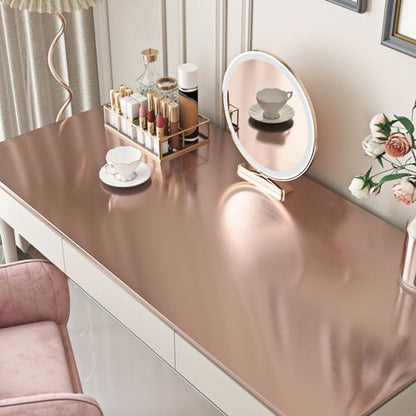 Livelynine 15.8x394 Metallic Wallpaper Peel and Stick Desk Wrap Champagne Pink Contact Paper for Desk Countertops Dorm Teacher Fridge Locker Wall Paper Waterproof Renter Friendly Counter Top Covers - size: 15.8" x 394"