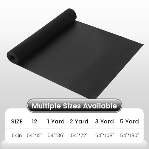 KUUP Smooth PU Faux Leather Fabric Sheets, 1 Yard 54" x 36", 0.8mm Thick - color: Black, size: 1 yard