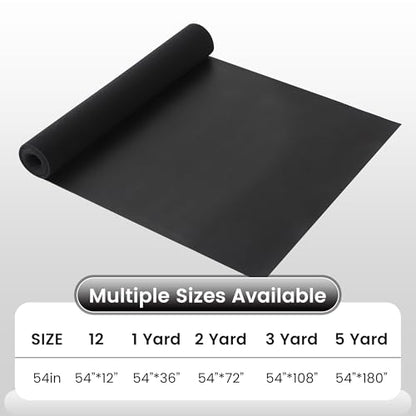 KUUP Smooth PU Faux Leather Fabric Sheets, 1 Yard 54" x 36", 0.8mm Thick - color: Black, size: 1 yard