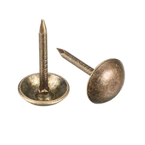 uxcell Upholstery Nails Tacks 7mm Dia 13mm Height Retro Round Thumb Push Pins Bronze Tone for Furniture Sofa Headboards, 100 Pcs - size: 7mmx13mm