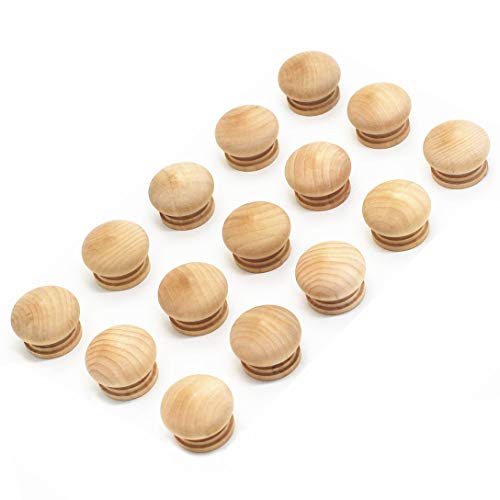 WEICHUAN 15-Pack Solid Wood Knobs for Cabinet Dresser Furniture Drawer - color: log pack of 15