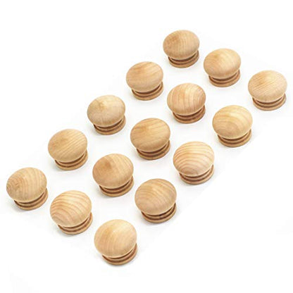 WEICHUAN 15-Pack Solid Wood Knobs for Cabinet Dresser Furniture Drawer - color: log pack of 15