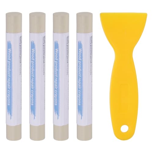 PATIKIL 4Pcs Wood Furniture Repair Markers with Scraper, Brown - color: Brown