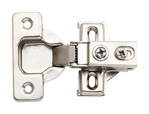 Silverline 2 Pack Soft Close 1/2 Inch Overlay Short Arm Kitchen Cabinet Hinges, Brushed Nickel 95 Opening Degree Concealed Face Frame Door Hinges with Mounting Screws