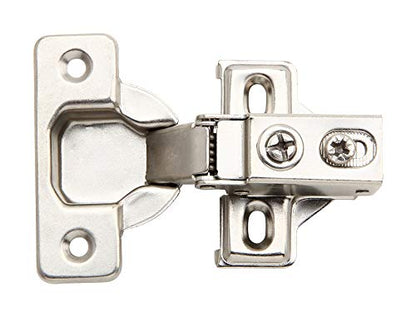 Silverline 2 Pack Soft Close 1/2 Inch Overlay Short Arm Kitchen Cabinet Hinges, Brushed Nickel 95 Opening Degree Concealed Face Frame Door Hinges with Mounting Screws