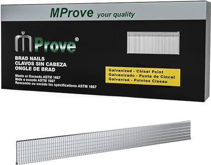 MProve Heavy Duty 18-Guage 3/8in (10mm) Electro-Galvanized Brad Nails [5,000 Nails] - size: 3/8in (10mm)