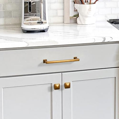 Antique Brass Cabinet Handles Kitchen Pulls 6.25 Inch 10 Pack - color: Antique Brass, size: 6.3" Hole Center