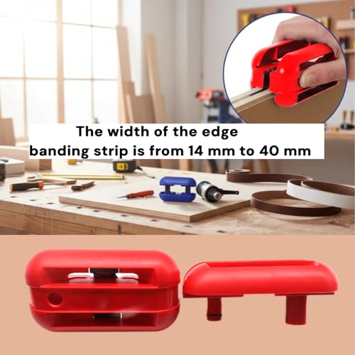 SHIAWASENA Hand Planer Versatile Woodworking Edge Bander for Burrs, Edge Banding Trimmer with Tungsten Carbide Blades, Double & Single Edge Operation for ABS, PVC, Veneer, Laminate, Melamine(Red) - color: Red