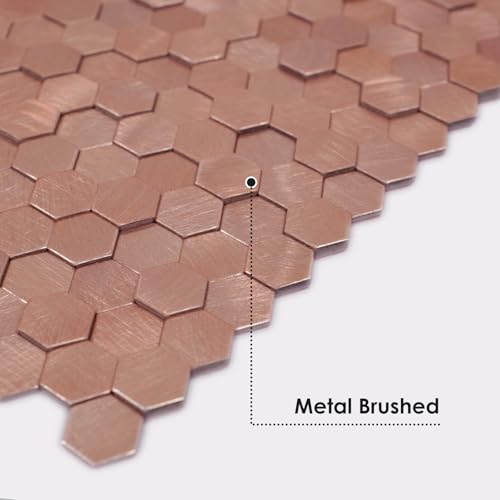 STICKGOO Mosaic Peel and Stick Backsplash Tiles, 8 Sheets, Rose Gold - color: Rose Gold