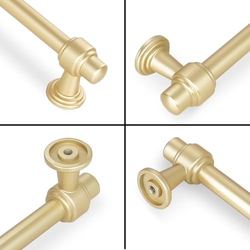 Brushed Gold Kitchen Cabinet Pulls 6-1/4 Inch 10 Pack - color: Brushed Gold, size: 6-1/4" Hole Center(160mm)
