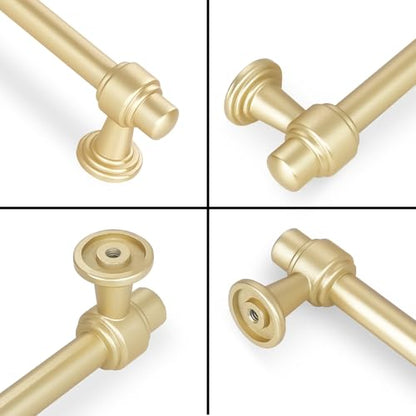 Brushed Gold Kitchen Cabinet Pulls 6-1/4 Inch 10 Pack - color: Brushed Gold, size: 6-1/4" Hole Center(160mm)