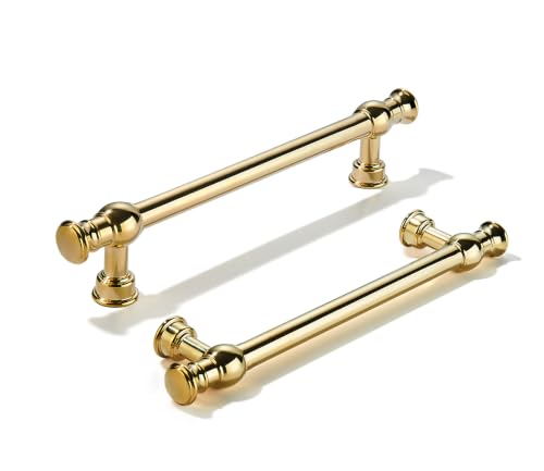 khtumeware Handmade 100% Solid Real Brass Unlacquered Brass Cabinet Pulls - size: 5 Inch Hole Center