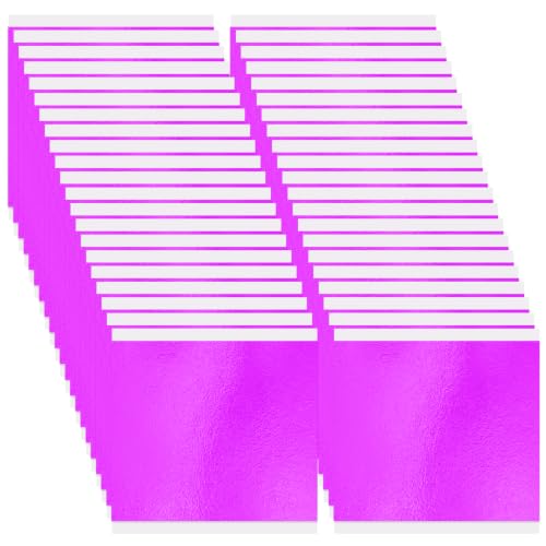 Vonty 200 Pcs Purple Foil Sheets for Crafts Imitation Leaf Gilding Decor - color: Purple