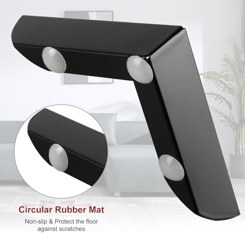 1.18 Inch Metal Furniture Legs Set of 4, Heavy Duty Furniture Feet Minimalist Design Sofa Feets DIY Replacement Parts for TV Cabinet, Coffee Table (Black) - color: Black