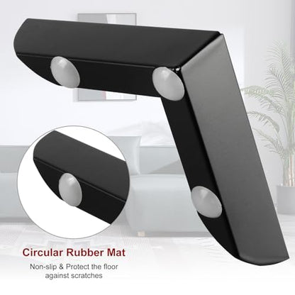 1.18 Inch Metal Furniture Legs Set of 4, Heavy Duty Furniture Feet Minimalist Design Sofa Feets DIY Replacement Parts for TV Cabinet, Coffee Table (Black) - color: Black