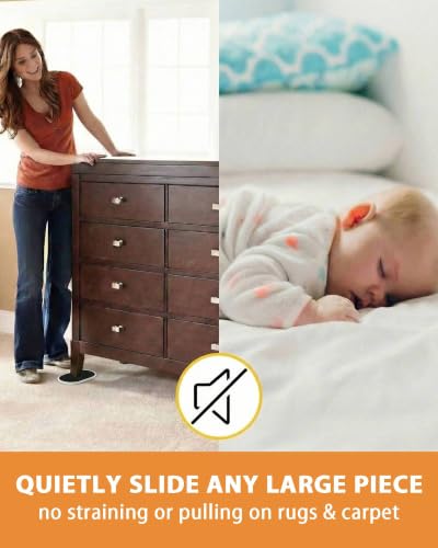 Extra Large Furniture Sliders for Carpet and Hardwood Floors, 8 Plastic - size: For Carpet - 8 PCS