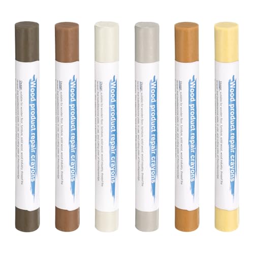 HARFINGTON Wood Filler Sticks 6 Colors Wooden Wax Touch Up Furniture Repair Crayons for Light Spanish Yellow, Beech Yellow, Light Earth Yellow, Dark Tea, Dark Brown, White - color: Yellow Series